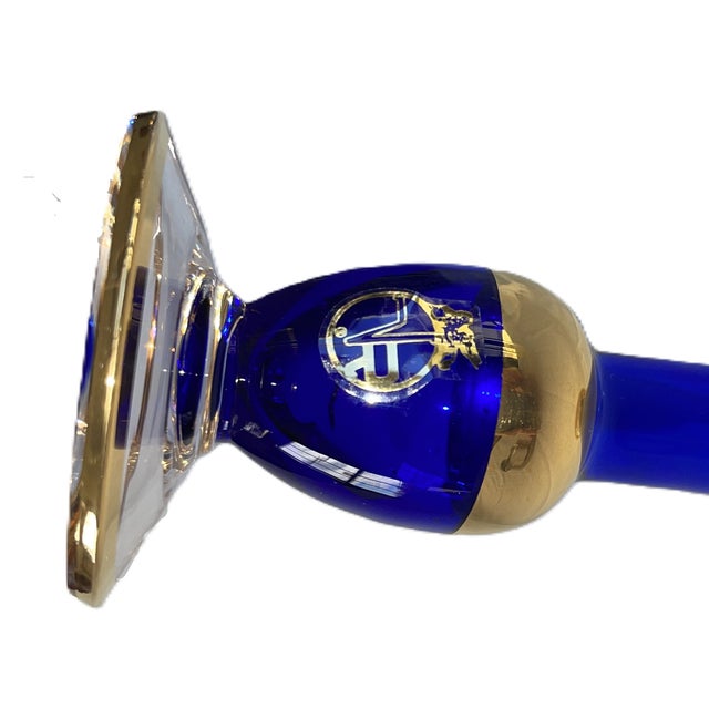 Late 20th Century Murano “Tre Fuochi Florals” Enamel Gold Bud Vase Pair For Sale - Image 9 of 11