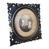 Late 19th Century Large Victorian Oval Portrait in Ornate Gesso Frame For Sale