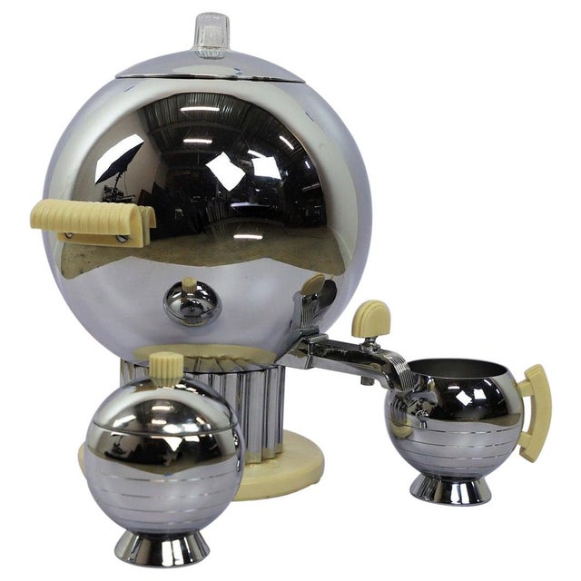 Walter Von Nessen Coffee Urn, "Coronet Pattern", Model No. 90121 For Sale - Image 4 of 17