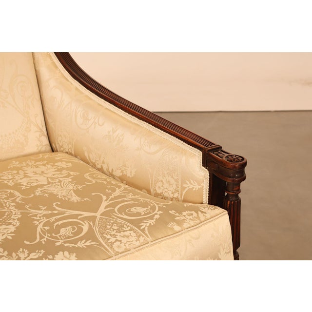 Federal Sheraton Style Upholstered Sofa With Carved Wood Frame For Sale In Philadelphia - Image 6 of 18
