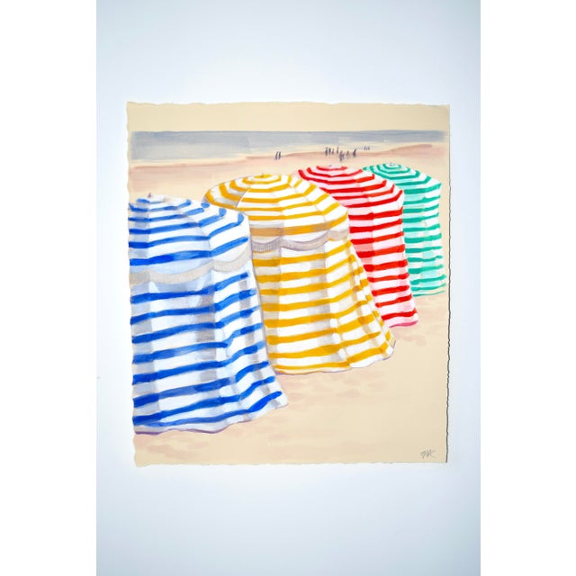 Biarritz Beach Tents Contemporary Acrylic Painting For Sale In New York - Image 6 of 6
