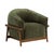 Boho Chic Piedmont Upcycled Chenille Olive Green Accent Chair For Sale - Image 3 of 8