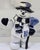 A wonderfully whimsical vintage blue-and-white crackleware snowman figurine, attributed to The Potting Shed and dated...