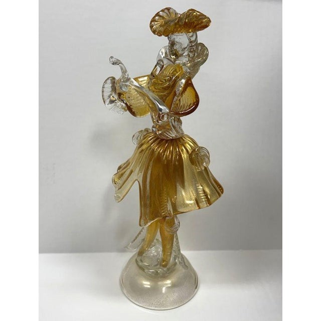 Traditional Vintage Golden Gentleman Murano Glass Figurine For Sale - Image 3 of 7