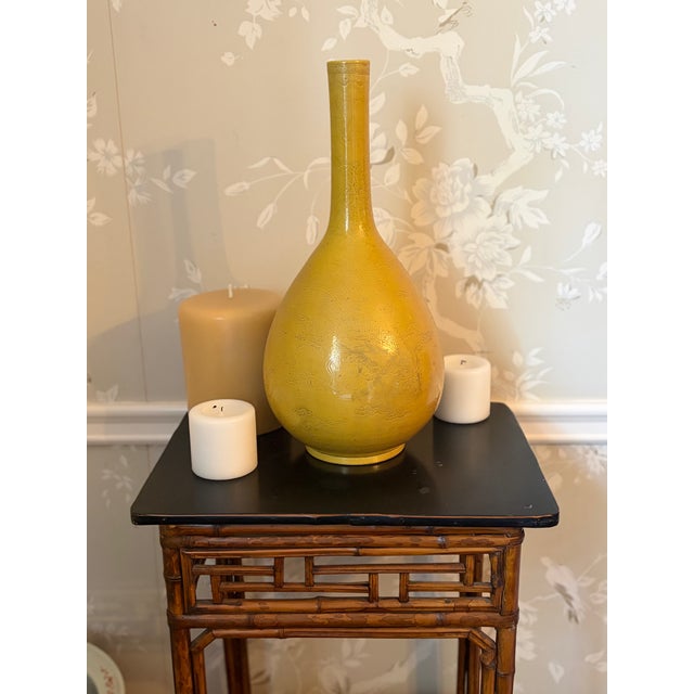 Midcentury Chinoiserie Bamboo Side Table For Sale - Image 4 of 5