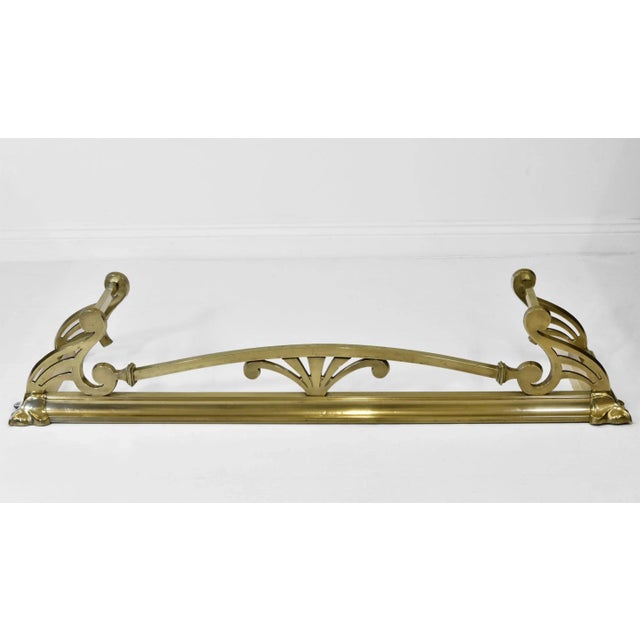 Antique Edwardian Brass Fireplace Fender, 1900s For Sale - Image 4 of 7