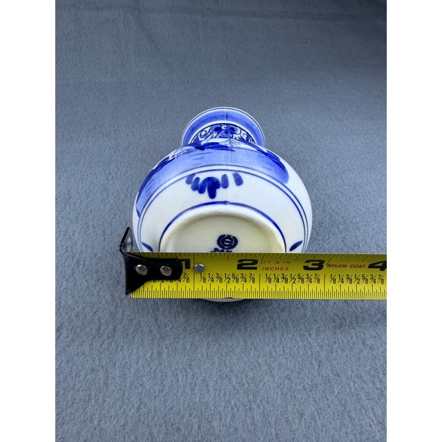 Vintage Hand-Painted Delft Blue Bud Vase, Windmill Motif, Pattern 528 For Sale - Image 12 of 18