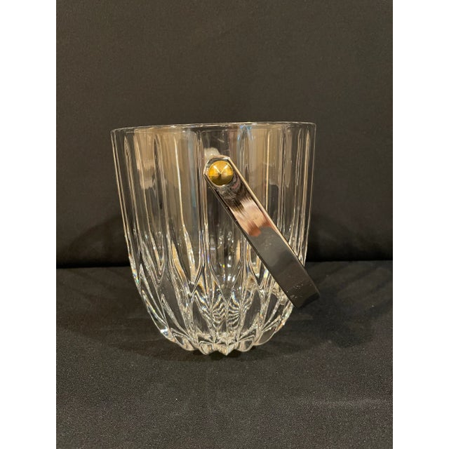 Transparent Small Vintage Mikasa Park Lane Ice Bucket With Chrome Handle For Sale - Image 8 of 8