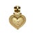 Delicate 14k yellow gold heart-shaped charm pendant featuring a soft matte finish with cut-out leaf motifs. Lightweight at...