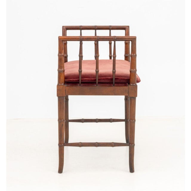 Faux Bamboo Walnut Window Seat For Sale In New York - Image 6 of 7