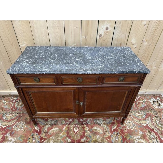 Brown Louis XVI 2-Door Sideboard For Sale - Image 8 of 9