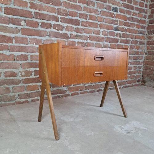 Mid-Century Modern Vintage Bedside Table with Drawer, Denmark, 1960 For Sale - Image 3 of 6
