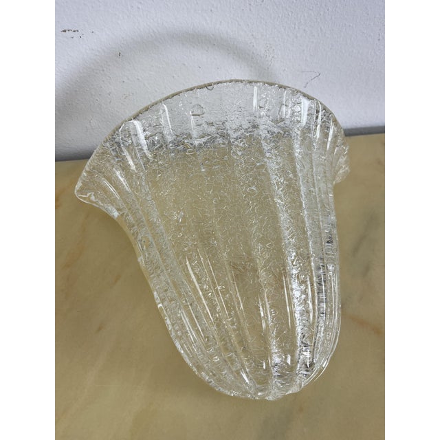 1970s Mid-Century Murano Glass Brass Wall Lamps, 1970s, Set of 2 For Sale - Image 5 of 10