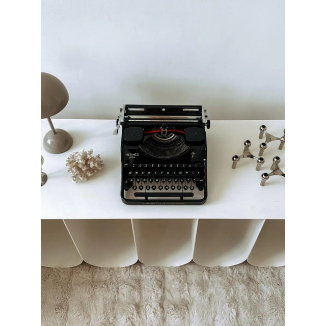Vintage Hermes Media Black Typewriter from Paillard, 1940s For Sale - Image 15 of 16