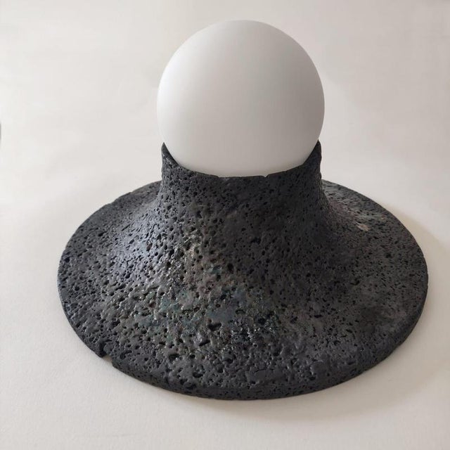 Basalte Glazed Lava Stone Wall Lamp by Clemence Birot For Sale - Image 4 of 18