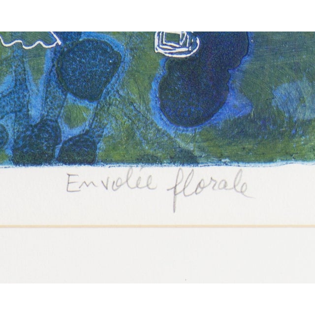 Blue “Floral Flourish” Abstract Intaglio Print by Shoichi Hasegawa For Sale - Image 8 of 8