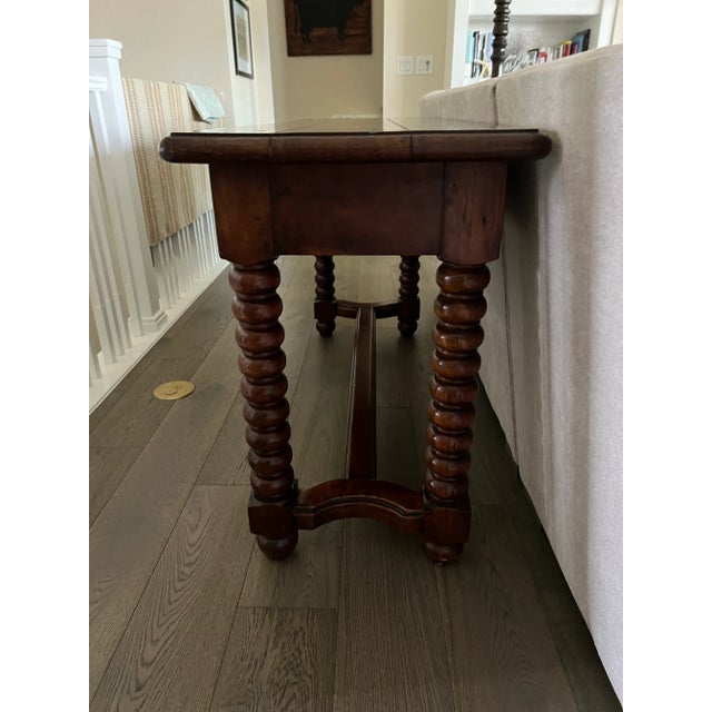 Solid Wood Console Bobbin Spindle Spool Table For Sale - Image 4 of 6