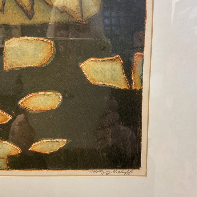 Mid-Century Modern Vintage Original Woodblock Print Molly J Schiff For Sale - Image 3 of 6