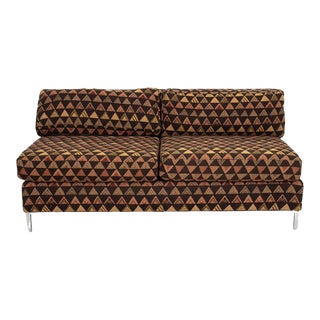 Baughman Style Boucle Upholstered Banquette For Sale