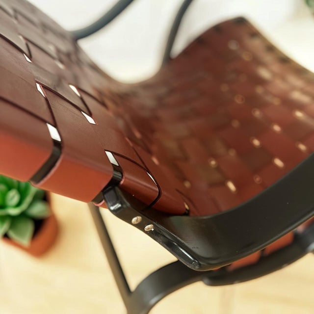 Bruno Mathsson Leather Armchair Pernilla by Bruno Mathsson for Dux, 1970s For Sale - Image 4 of 9