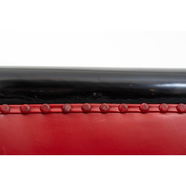Fledermaus Sofa in Black-Finished Beech and Red Leather by Josef Hoffmann for Jacob & Josef Kohn, 1890s For Sale - Image 11 of 18