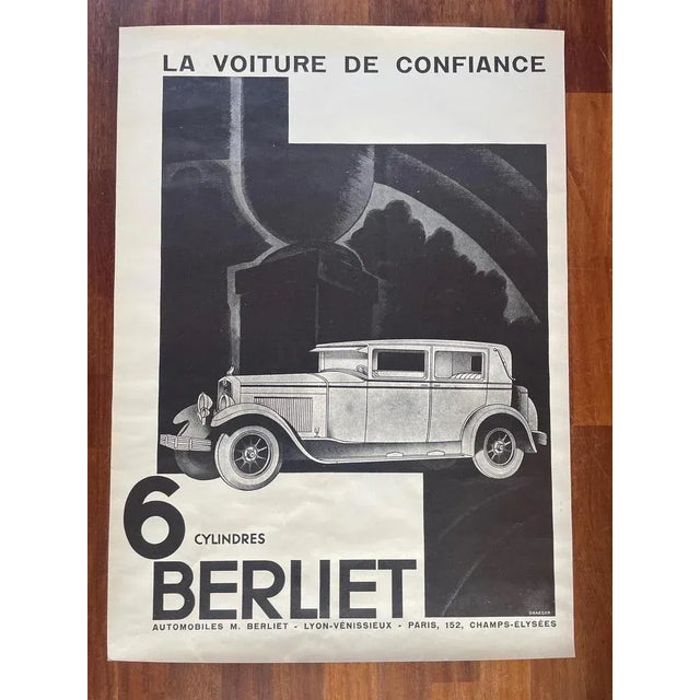 Vintage Black and White Poster by Berliet- Draeger, 1929 For Sale - Image 3 of 12