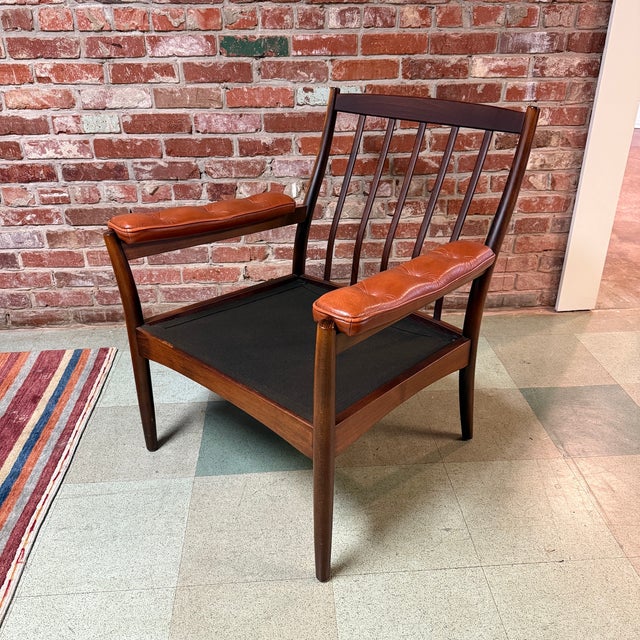 Gunnar Kentemo, Göte Möbler, Lounge Chair, Leather, Beech, Sweden, 1960s For Sale - Image 6 of 8
