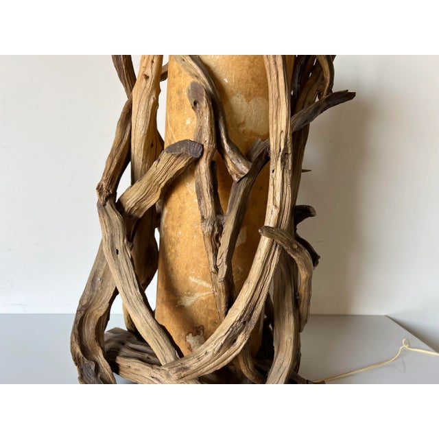1960s Vintage Monumental Organic Driftwood Table Lamp For Sale - Image 5 of 13