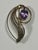 Mid-Century Modern 1950s Amethyst 14k Gold Filled Brooch For Sale - Image 3 of 10
