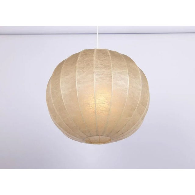 Cream Mid-Century German Cocoon Pendant Lamp from Goldkant Leuchten, 1960s For Sale - Image 8 of 9