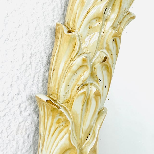 Wood Full Length 1970s Palladio Carved Palm Leaf Arch Mirror For Sale - Image 7 of 14