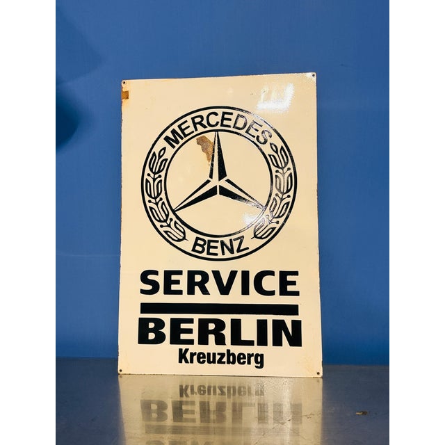 Industrial Mercedes Benz Workshop Sign, 1970s For Sale - Image 3 of 4