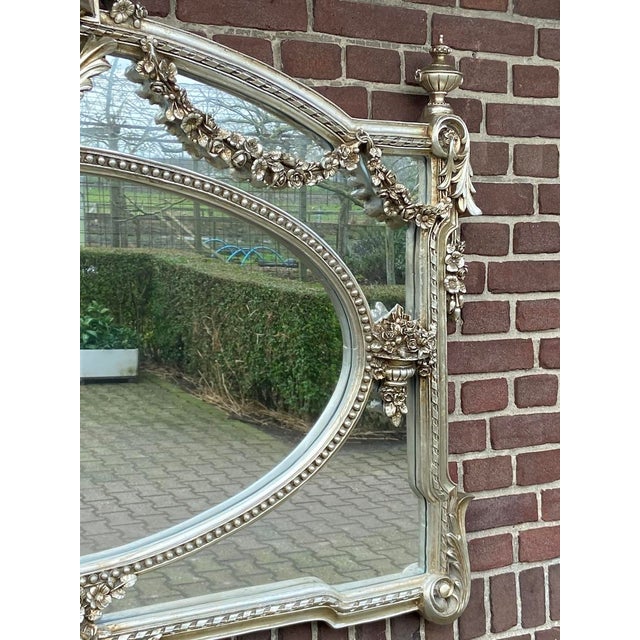Baroque Late 20th C Italian Baroque Silver Beech Wall Mirror - 1 Pc For Sale - Image 3 of 15