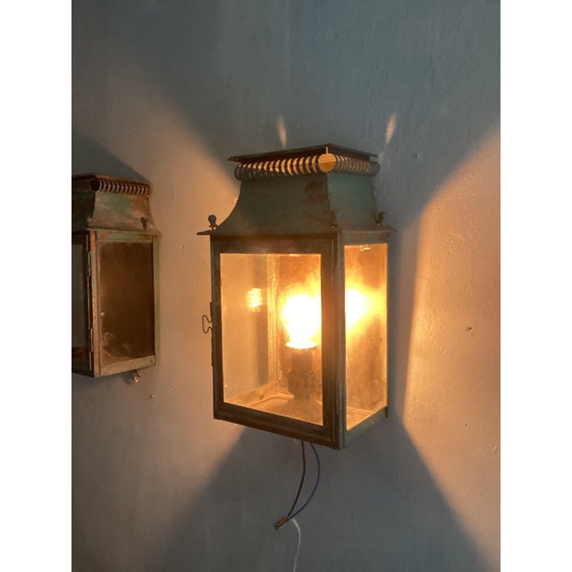 Platina Copper Classic Model Garden Wall Light, Maison, France, 1970s, Set of 2 For Sale - Image 6 of 11