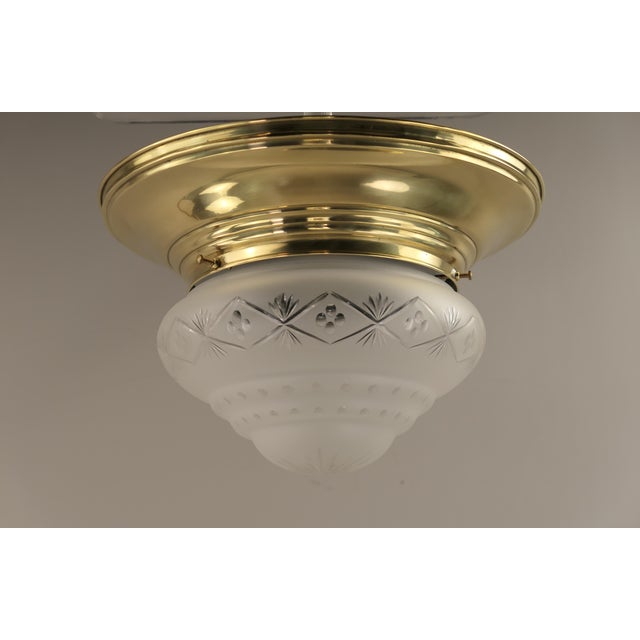 Art Deco Cut Glass Ceiling Lamp, Austria, 1920s For Sale - Image 6 of 8