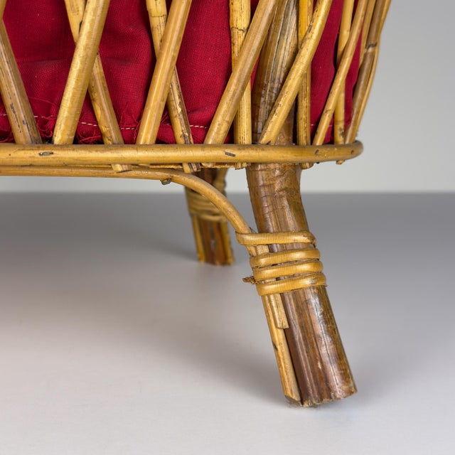 Vintage Rattan Basket, Italy, 1950s For Sale - Image 11 of 18