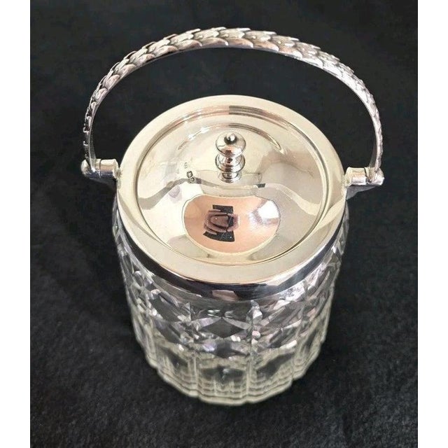 Antique George V Cut Glass Biscuit Barrel with Sterling Silver Mount ...