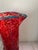 Red Vintage Hand-Blown Red Spatter Glass Pitcher Turquoise Rim c.1960s-1980s For Sale - Image 8 of 10