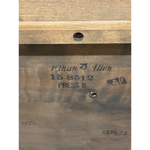 Late 20th Century Ethan Allen Caned Manor Side Table For Sale - Image 11 of 12