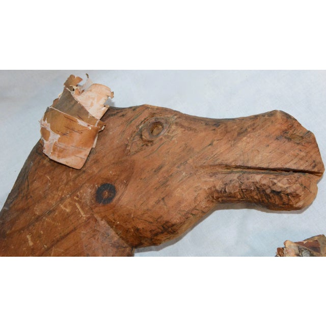 1900 - 1909 Folk Artist John B. Wikoff, Pair of Cedar Horse Sculptures For Sale - Image 5 of 6