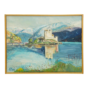 Eilean Donan Castle, Scotland, 1977 – Oil Painting by Alexander Michael