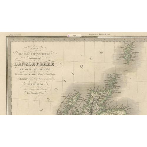 Antique Map of British Isles, England, Scotland & Ireland by Lapie, Paris, 1836 For Sale - Image 4 of 11