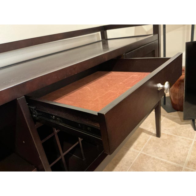 Levin Furniture Transitional Espresso Wood Wine Buffet & Bar Cabinet For Sale - Image 11 of 17