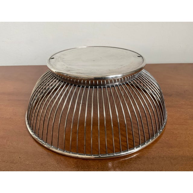 Metal Late 20th Century Silverplated Wire Bread Basket For Sale - Image 7 of 10