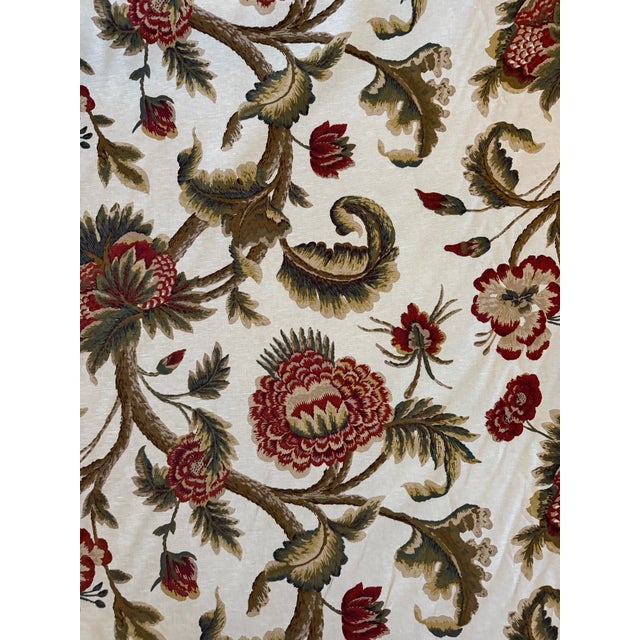2020s Schumacher Fabric 2639312 | Jacobean Printed Crewel, Burnish Sage - Schumacher Fabric 3 1/4 Yards For Sale - Image 5 of 7