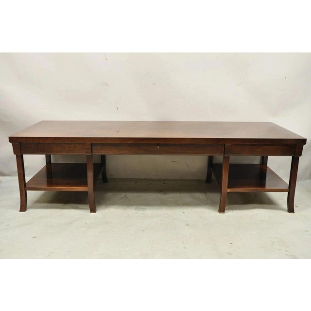 Late 20th Century Bill Sofield for Baker 66" Long Modern One Drawer Mahogany Coffee Table For Sale - Image 12 of 12