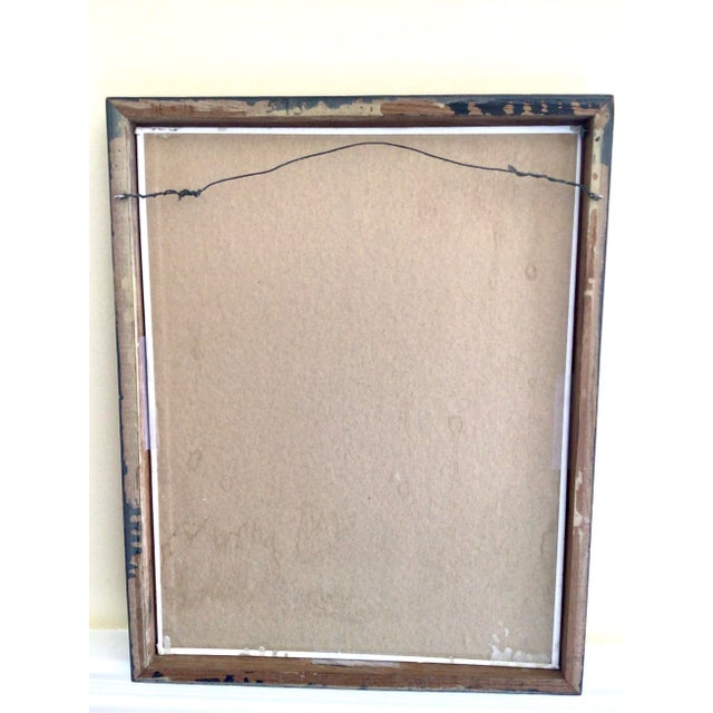 Vintage Original Oil Painting “Lilacs in Vase” in Wood Frame For Sale - Image 11 of 13