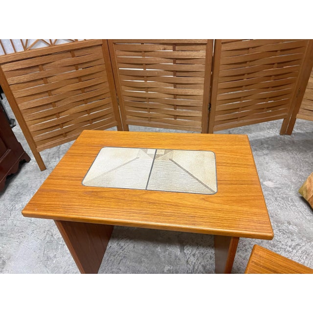 1970s 1970s Danish Modern Tile Top Nesting Tables - a Set of 3 For Sale - Image 5 of 10