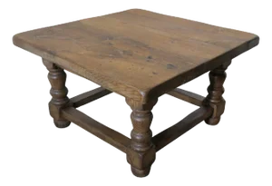 Heavy Oak Plank Farmhouse Coffee Table, 1950s