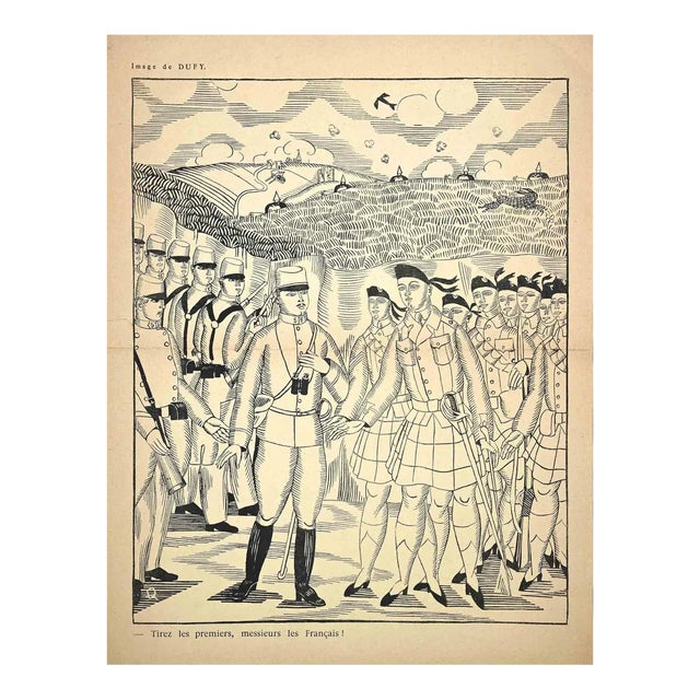 Raoul Dufy, Tirez Les Premiers, Original Woodcut Print, Early 20th Century For Sale
